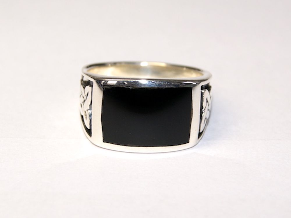 Silberring Männerring Siegelring Ring Sterlingsilber 925 Handarbeit schwarz Onyx 