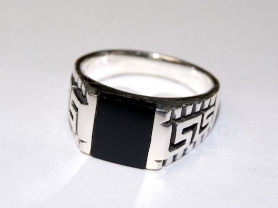 Silberring Männerring Siegelring Ring Sterlingsilber 925 Handarbeit schwarz Onyx