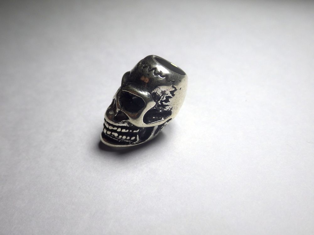 Bartperle Totenkopf schwarz Wikinger Bartschmuck Perle Skull Dreadlocks 6 mm